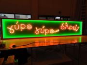 SIGN WITH NEON LIGHTS